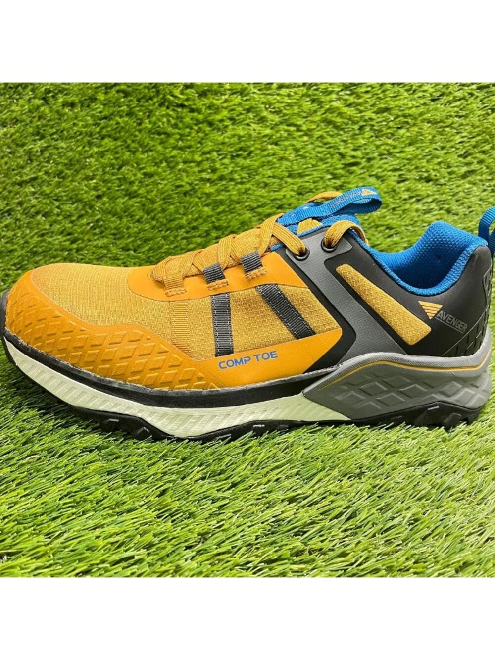 Avenger Aero Trail Mens Size 9 Yellow Black Composite Toe Safety Work Shoes